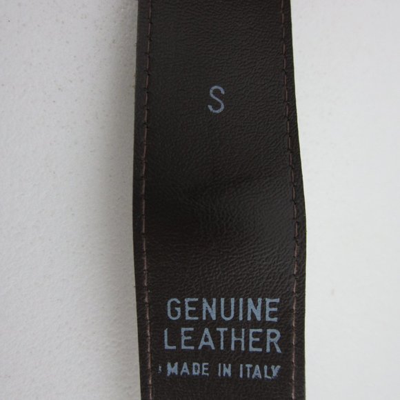 Express Belt Womens Small Brown Brown Suede Leather Orange Beaded Belt Italy - Picture 8 of 10